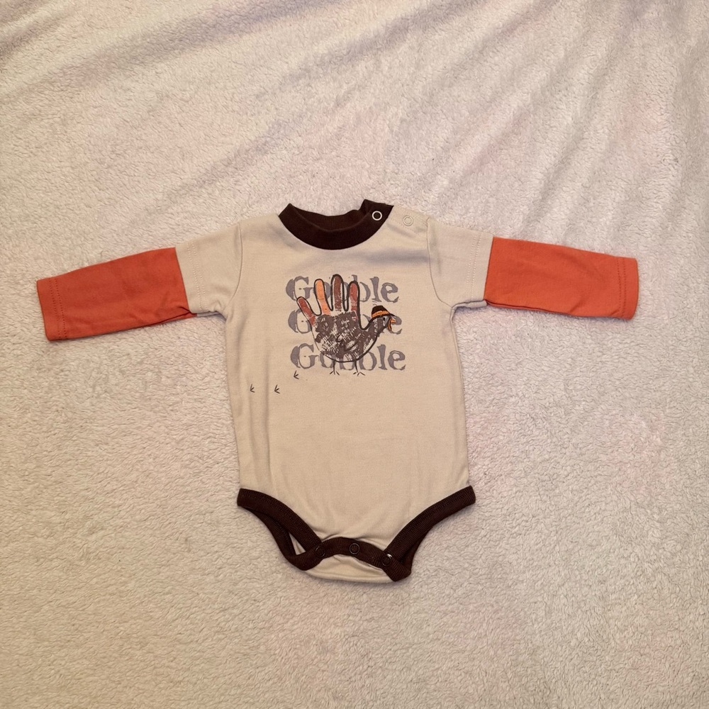 Gobble Gobble Kids Bodysuit with Turkey Design